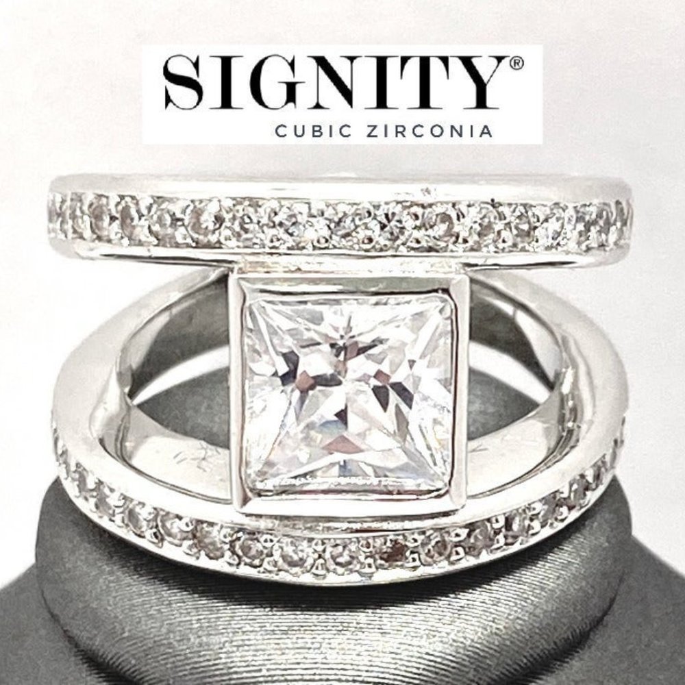 925 Sterling Silver, Signity Diamond CZ Ring